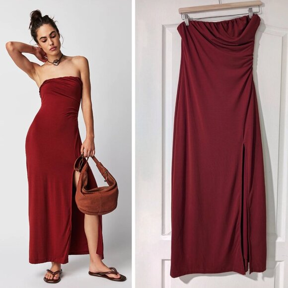 Free People Dresses & Skirts - NWT Free People | Hayley Strapless Midi Dress In Russet Acorn